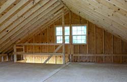 View of upstairs attic space