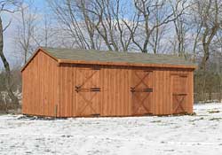 Two stall w/ tack stained