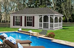 Vinyl Hip style pool house