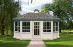 Vinyl octagon style pool house