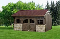 12’ x 16’ Carriage House w/ Stone